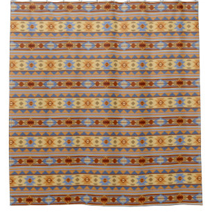 Southwest Pattern Design Rust Grey Gold