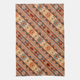 Southwest Pattern Design Tan Diagonal Kitchen Towel