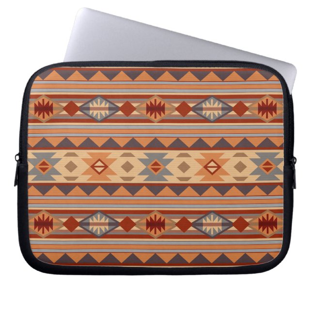 Southwest Pattern Design Tan Laptop Sleeve (Front)
