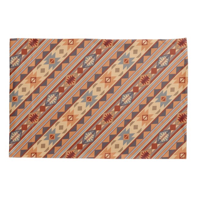 Southwest Pattern Design Tan Pillowcase (Back)