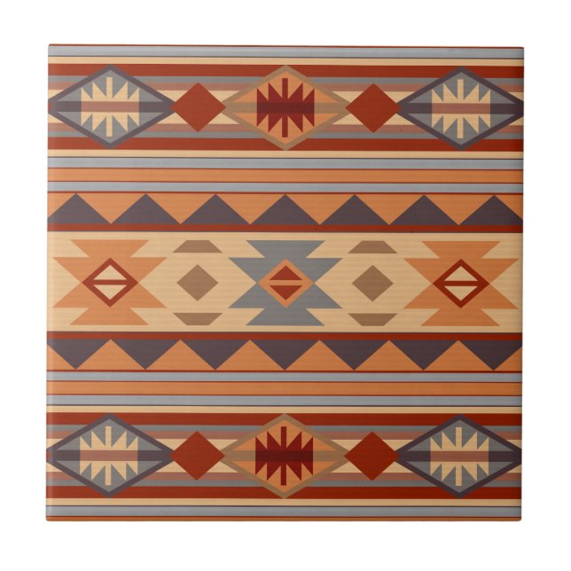Southwest Pattern Design Tan Tile (Front)