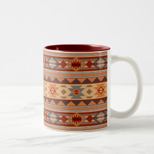 Southwest Pattern Design Tan Two-Tone Coffee Mug