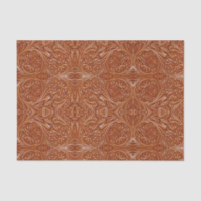 southwest pattern western country tooled leather tissue paper (Front)