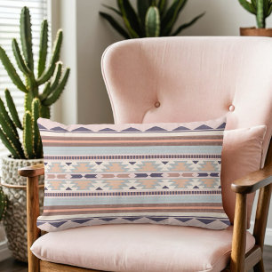 Southwest Peach Tribal Pattern Lumbar Pillow