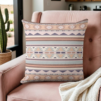 Southwest Peach Tribal Pattern | Throw Pillow