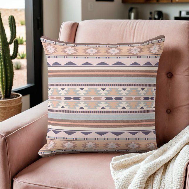 Southwest Peach Tribal Pattern | Throw Pillow (Creator Uploaded)