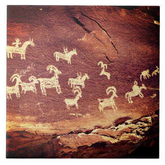 Southwest Petroglyph Ceramic Tile