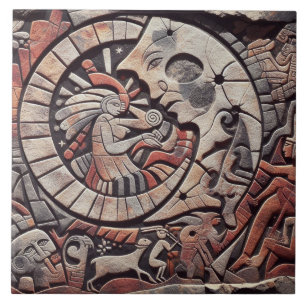 Southwest Petroglyph Design   Moon and Dancers Tile