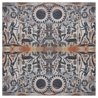 Southwest Petroglyphs Kachina Dancer Pattern Fabric