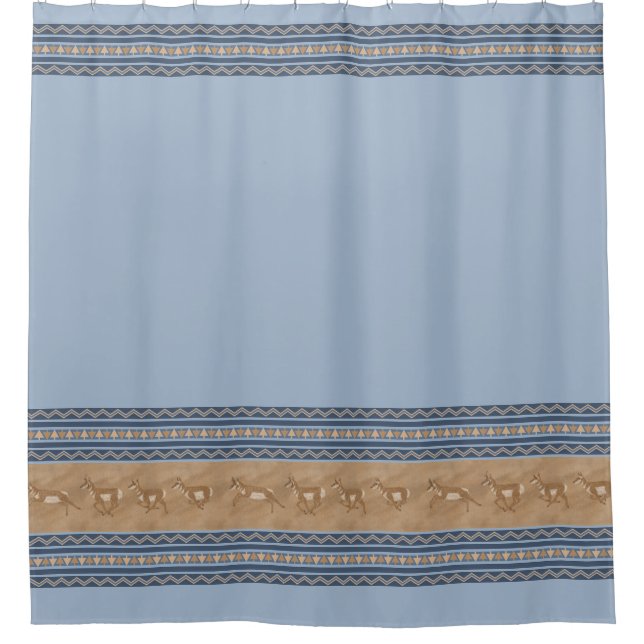 Southwest Pronghorn Antelope Blue & Tan Pattern (Front)