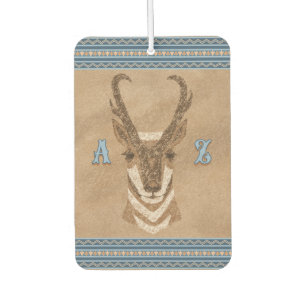 Southwest Pronghorn Antelope Head Custom Initials Air Freshener