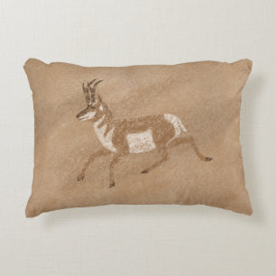 Southwest Pronghorn Running Antelope Accent Pillow