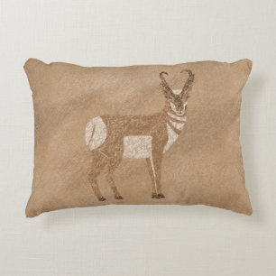 Southwest Pronghorn Standing Antelope Accent Pillow