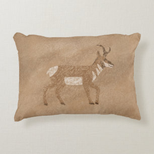 Southwest Pronghorn Walking Antelope Accent Pillow