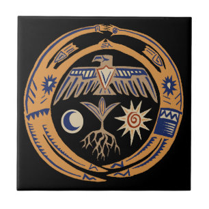 Southwest Rain Dance Spirits Tile