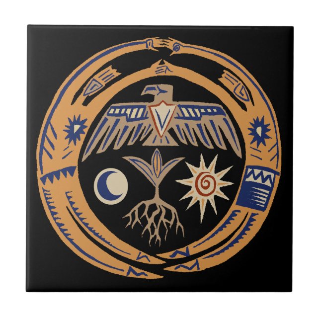 Southwest Rain Dance Spirits Tile (Front)