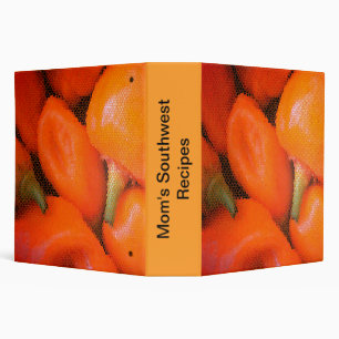 Southwest Recipes Orange Mosaic Chili Peppers Binder