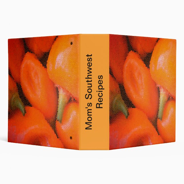 Southwest Recipes Orange Mosaic Chili Peppers  Binder (Background)
