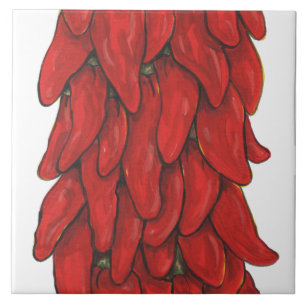 Southwest Red Chili Pepper Ristra Middle Tile No #