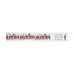 Southwest Red Hot Chili Peppers Custom Wrap Around Label