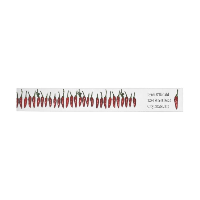 Southwest Red Hot Chili Peppers Custom Wrap Around Label (Individual)