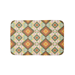 Southwest Retro Pop Art Diamonds Pattern Bath Mat
