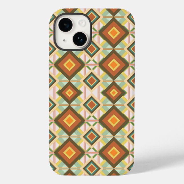 Southwest Retro Pop Art Diamonds Pattern Case-Mate iPhone Case (Back)