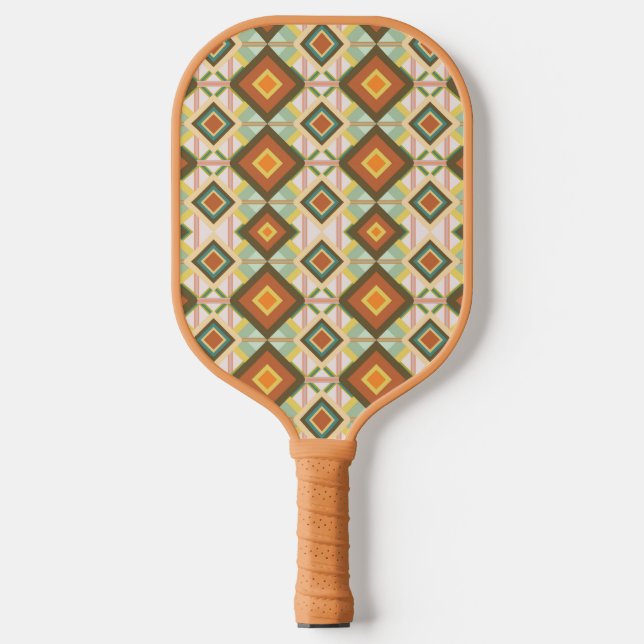 Southwest Retro Pop Art Diamonds Patterned  Pickleball Paddle (Front)