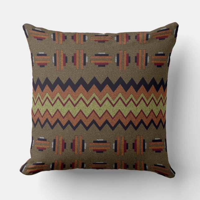 Southwest Retro Throw Pillow (Front)