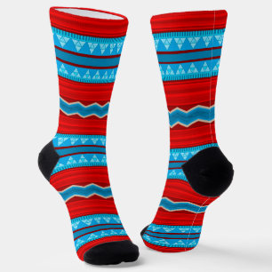 Southwest River Canyon Red and Turquoise Socks