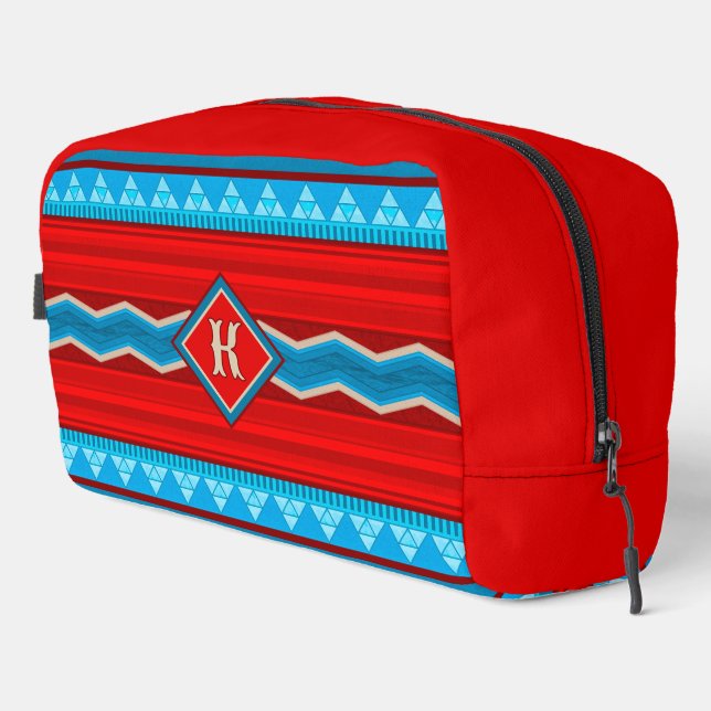 Southwest River Canyon RedTurquoise Personalized Dopp Kit (Right Corner)