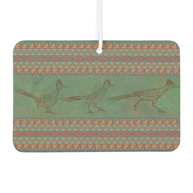 Southwest Roadrunners Sagebrush Green Geometric Air Freshener (Front)