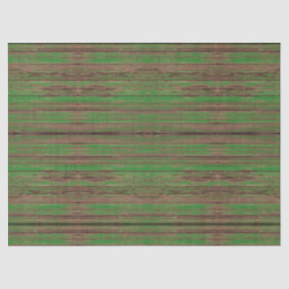 Southwest Rustic Weathered Green Painted Wood  Tissue Paper