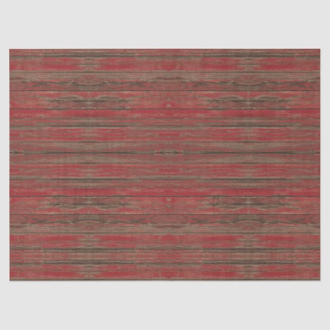 Southwest Rustic Weathered Red Painted Wood Design Tissue Paper (Front)