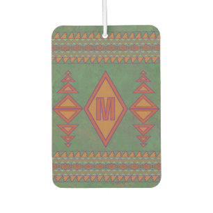 Southwest Sagebrush Green Geometric Custom Initial Air Freshener