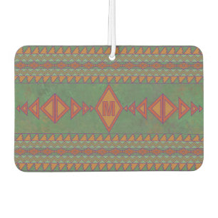 Southwest Sagebrush Green Geometric Custom Initial Air Freshener