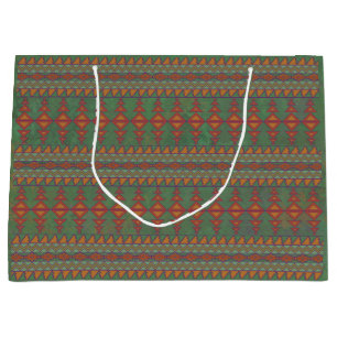 Southwest Sagebrush Green Geometric Design Large G Large Gift Bag