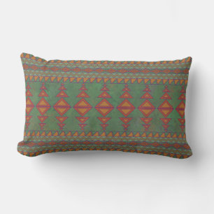 Southwest Sagebrush Green Geometric Design  Lumbar Pillow