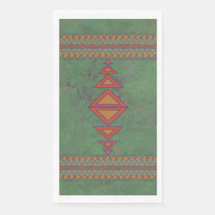 Southwest Sagebrush Green Geometric Design Napkin