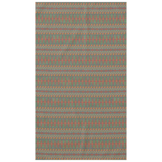 Southwest Sagebrush Green Geometric Design Tablecloth (Front)