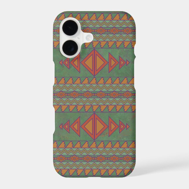 Southwest Sagebrush Green Orange Geometric Design  (Back)