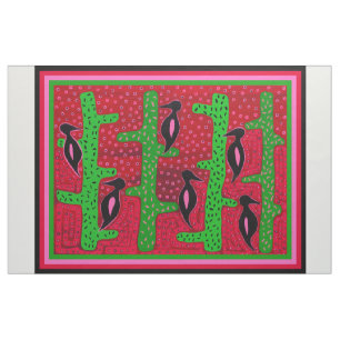 Southwest Saguaro Cactus Birds Decorator Fabric