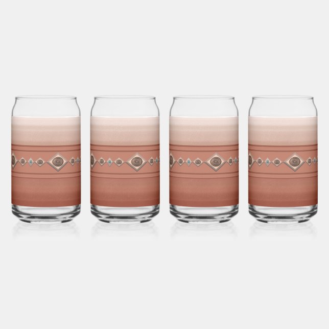 Southwest Sandstone Canyon with Coppery Conchos Can Glass (Front)