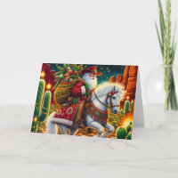 Southwest Santa Delivering Gifts On Horseback