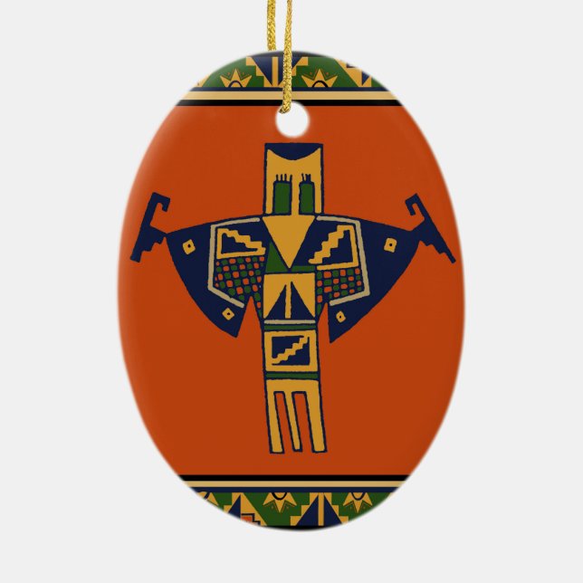 Southwest Shaman Spirit Ceramic Ornament (Back)