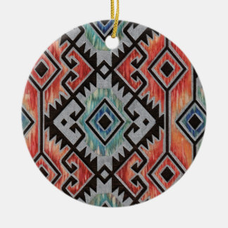 Southwest Silver Ceramic Ornament