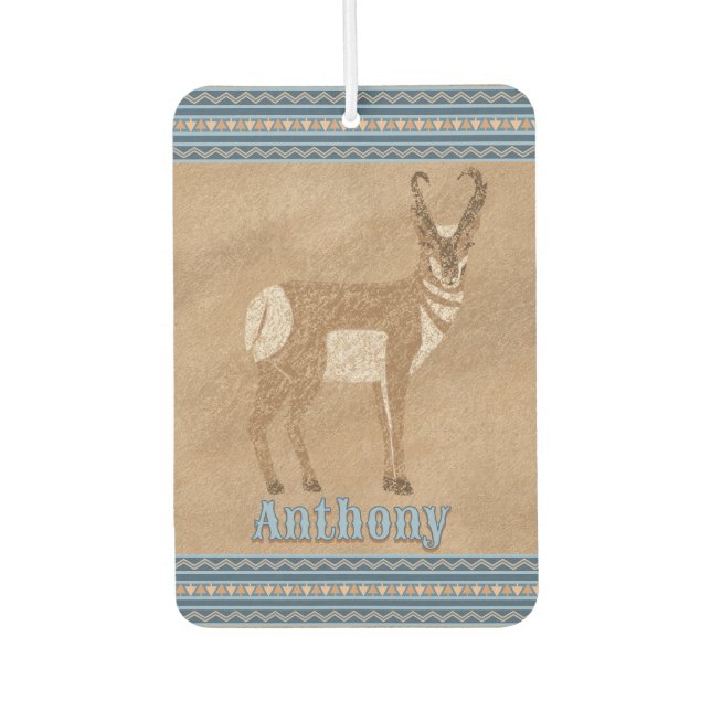 Southwest Standing Pronghorn Antelope Personalized Air Freshener (Front)
