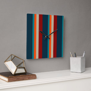 Southwest Stripes 17 Square Wall Clock