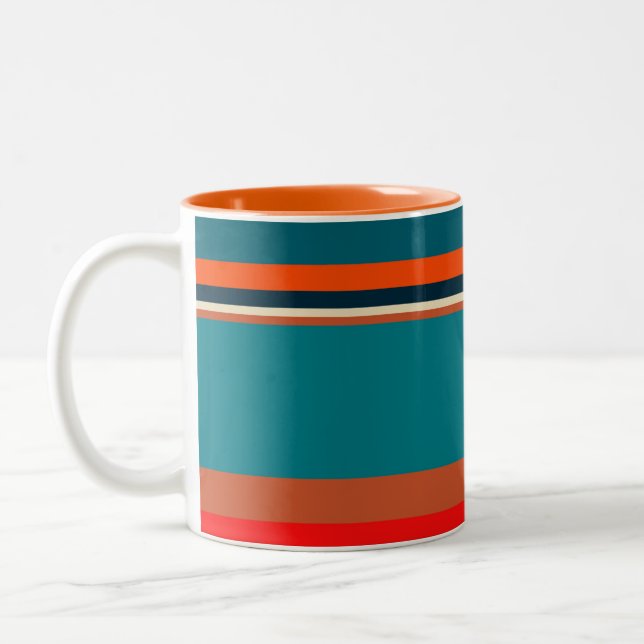 Southwest Stripes 29  Two-Tone Coffee Mug (Left)
