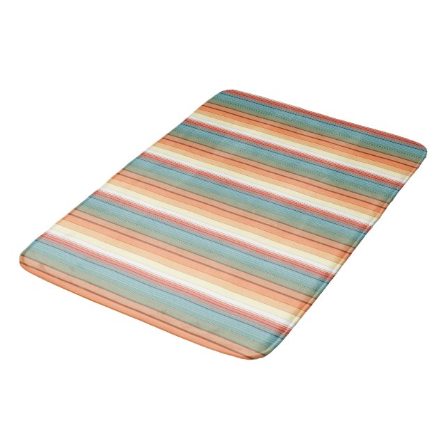 Southwest Stripes Muted Colour Bath Mat (Angled)